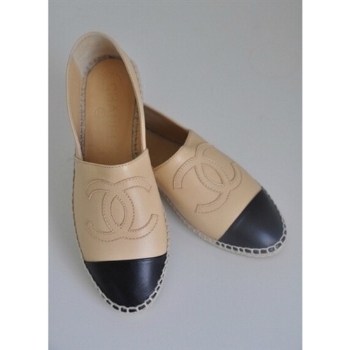 Alpargata Chanel Couro Cru Preta